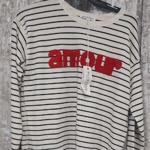 Workshop Republic Clothing Ivory and Navy Striped Tee